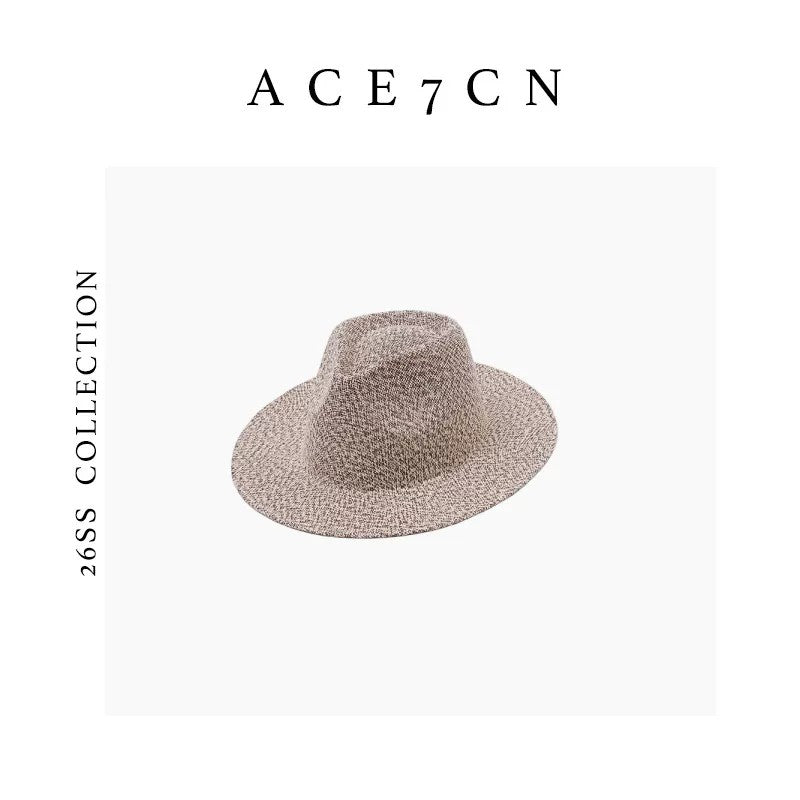 British Simple Dress Hat White Straw Hat