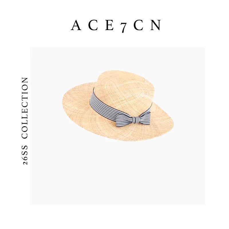 Parisian Urban Chic Natural-Straw Woven Dress Hat