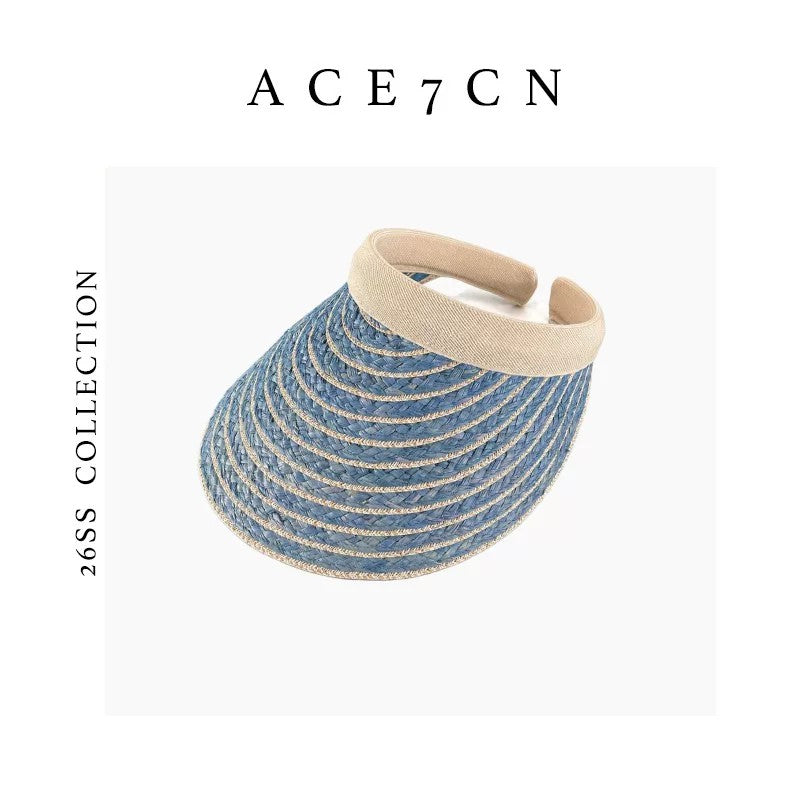 South-France Midsummer Visor Striped Sun-Shade Headband Hat