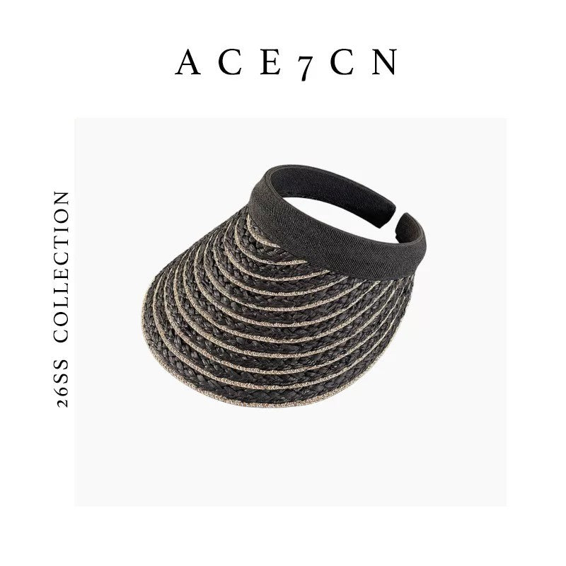 South-France Midsummer Visor Striped Sun-Shade Headband Hat