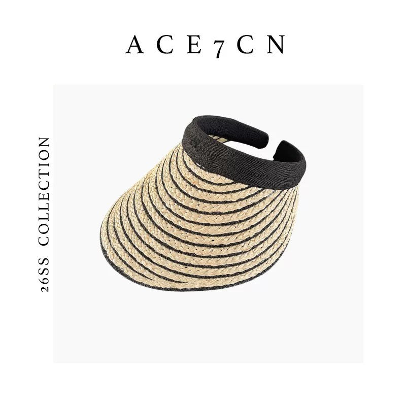 South-France Midsummer Visor Striped Sun-Shade Headband Hat