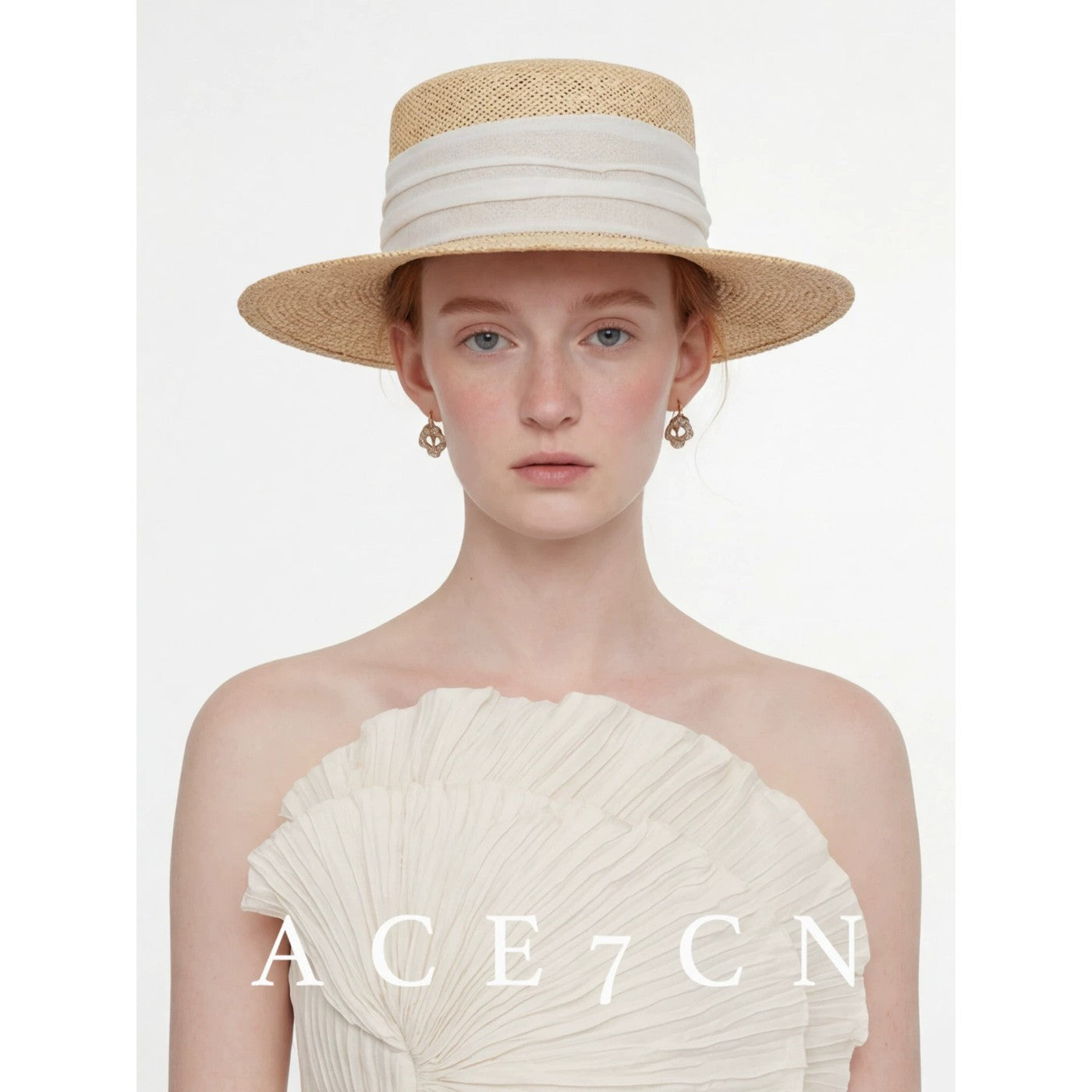 Relaxed French Premium Natural-Straw Straw Hat Multi-Color