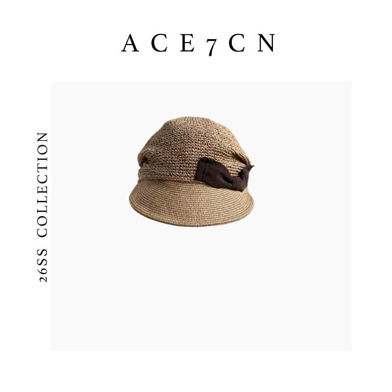 Japanese Classic Straw-Woven Riding Hat Hand-Woven Straw