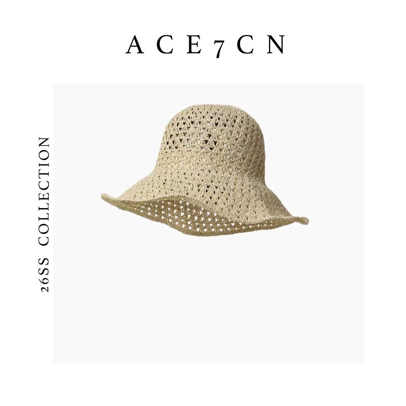 South-France Midsummer Openwork Soft-Top Bucket Hat Woven