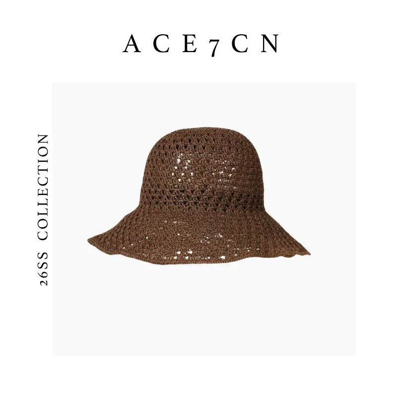 South-France Midsummer Openwork Soft-Top Bucket Hat Woven