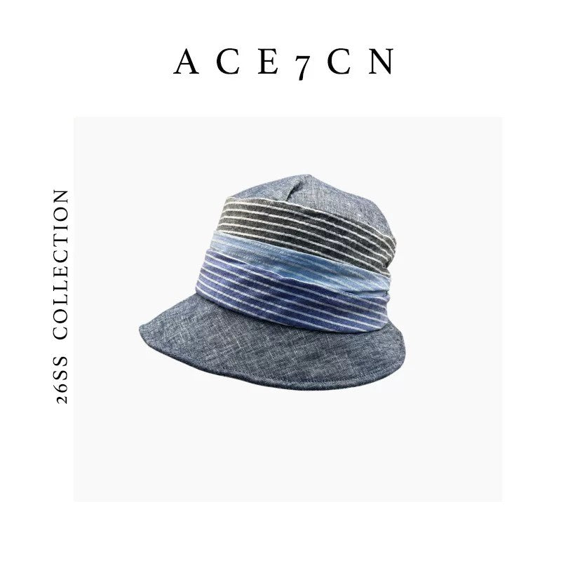Nordic Niche Designer Multi-Stripe Bucket Hat Color-Block