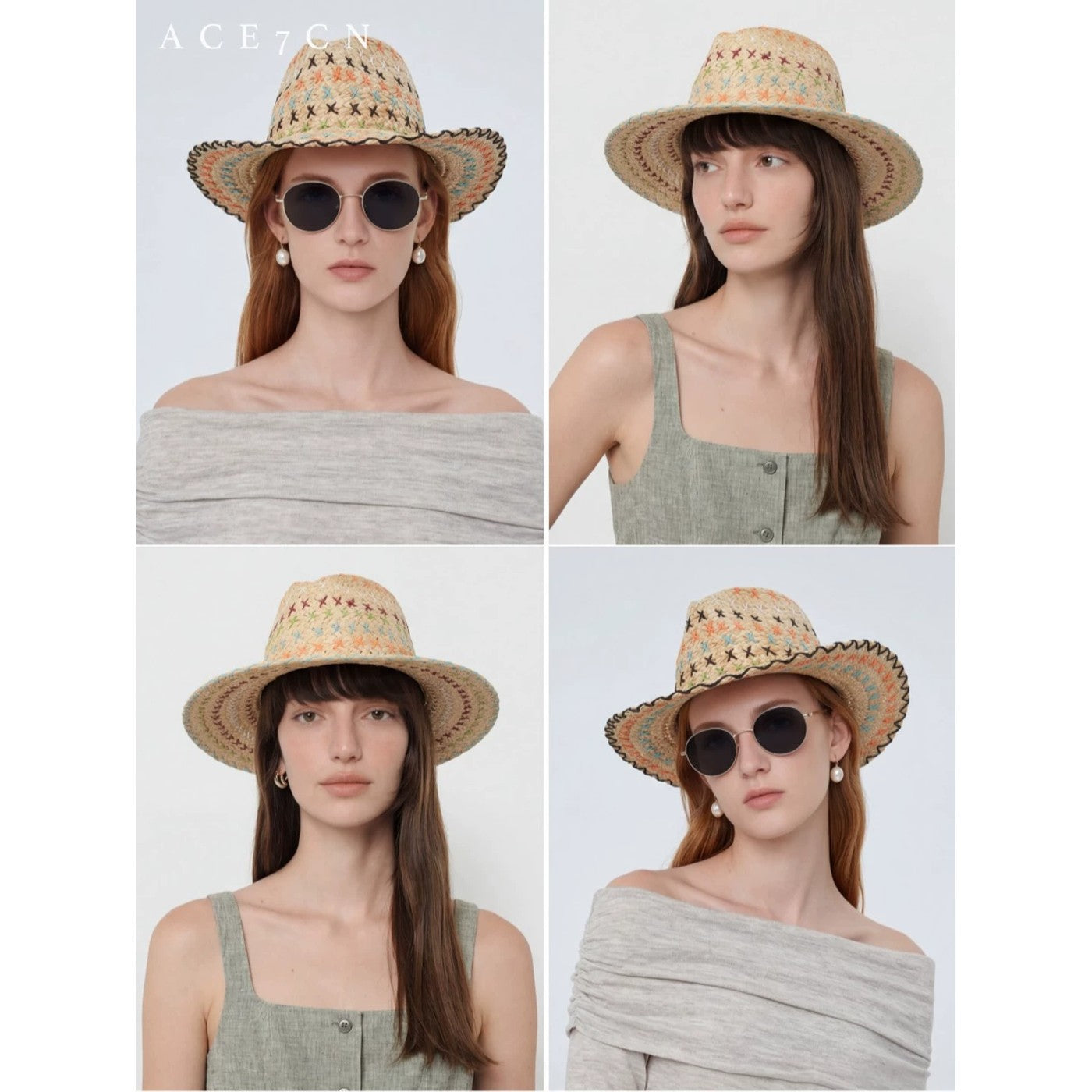 Nordic Niche Designer Hand-Stitched Multicolor-Yarn Dress Hat