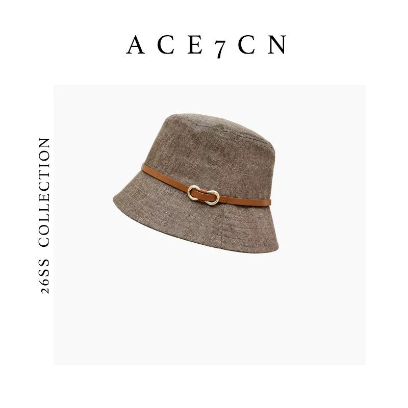 British Light-Luxury Bucket Hat High-Quality Cotton Bucket