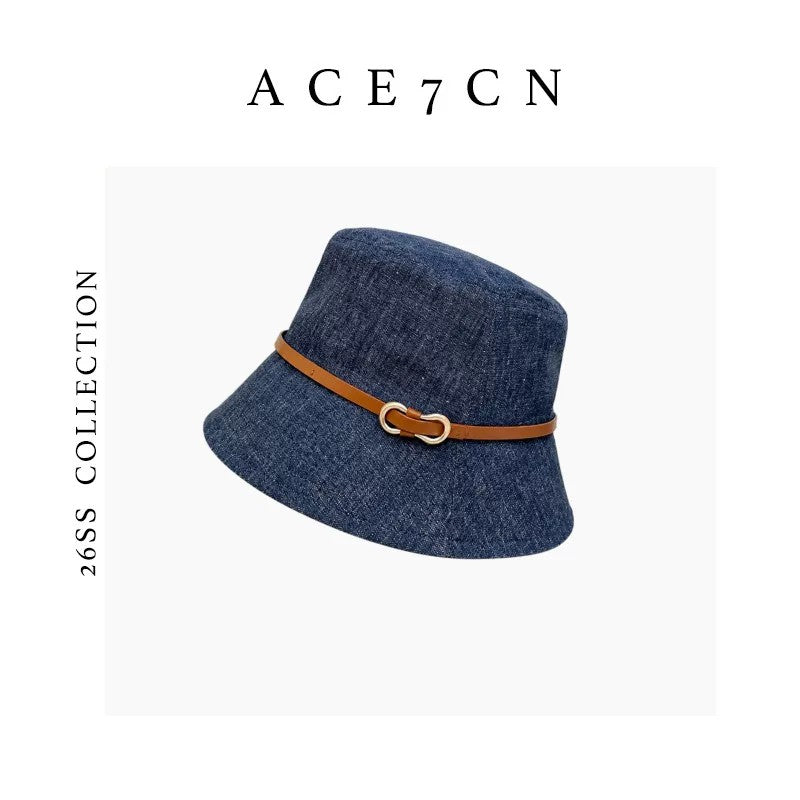 British Light-Luxury Bucket Hat High-Quality Cotton Bucket