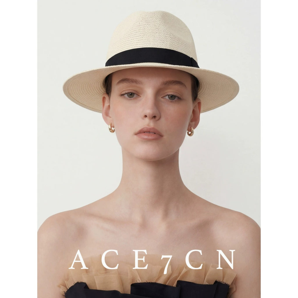 South-France Holiday Premium Panama Hat Straw-Woven Western