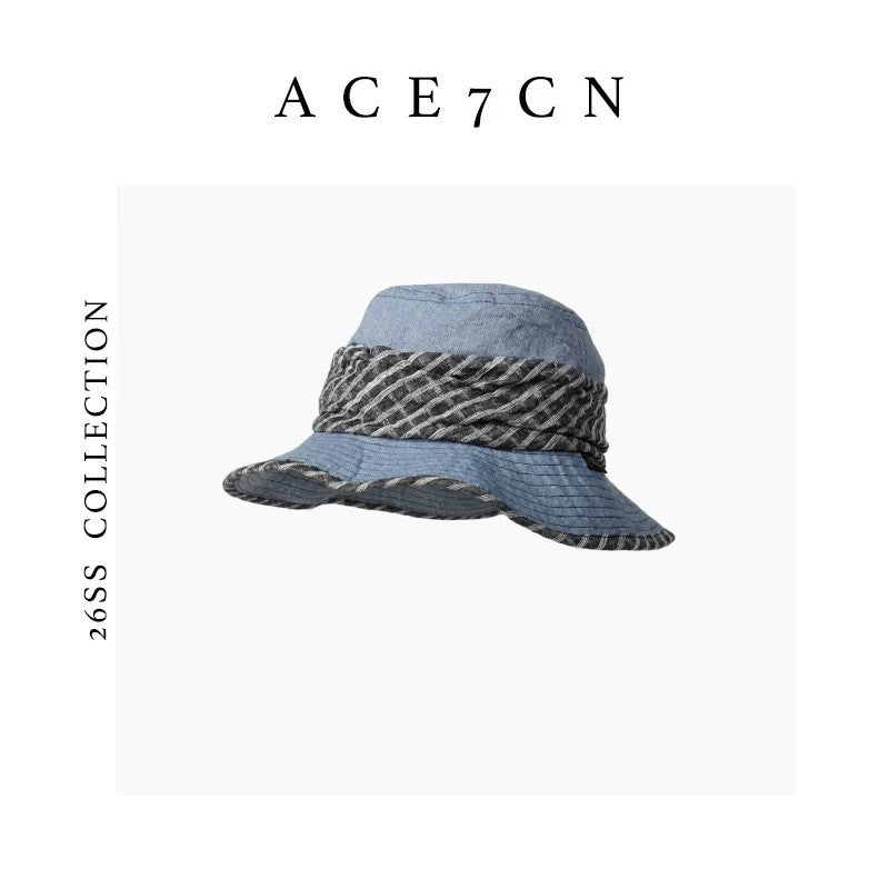 Danish Plaid Bucket Hat Outdoor Travel Sun-Shade