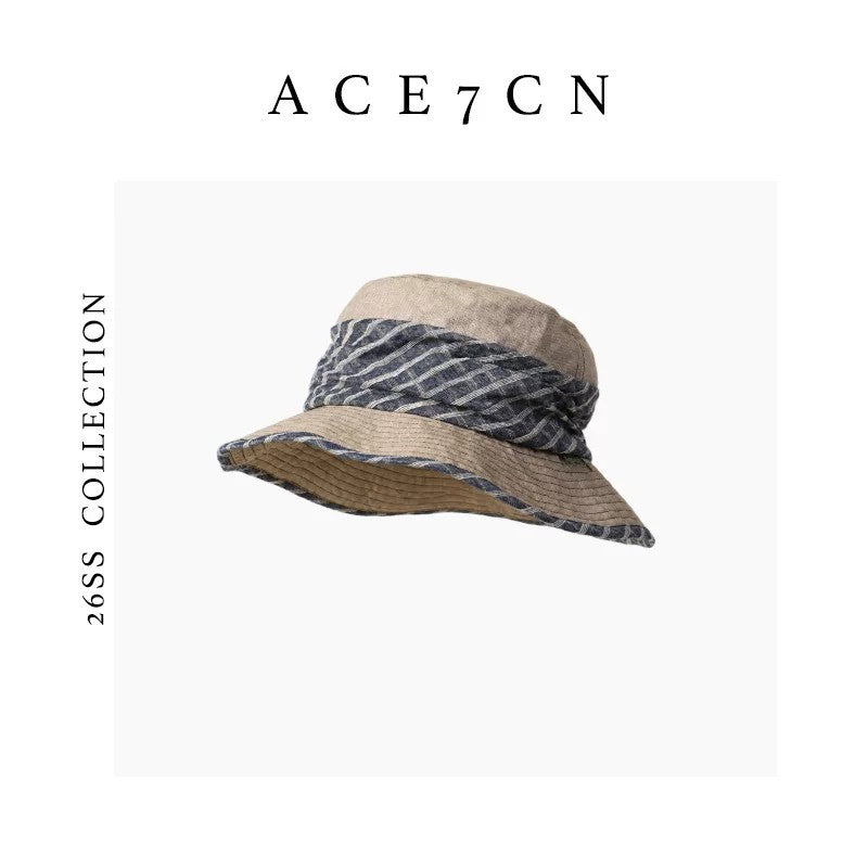 Danish Plaid Bucket Hat Outdoor Travel Sun-Shade