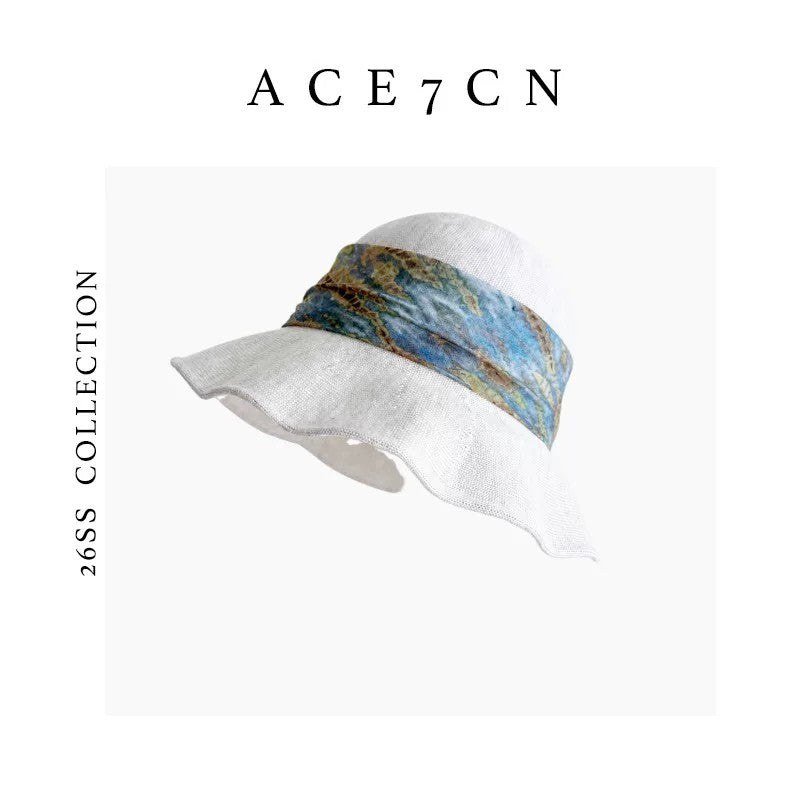 French Vintage Bucket Hat Ink-Wash Bucket Hat