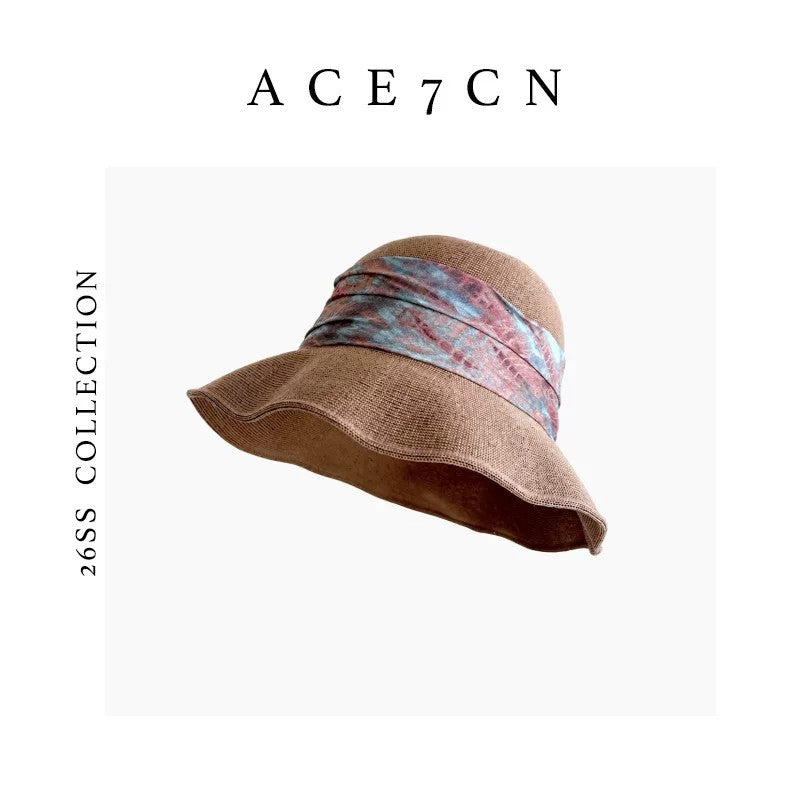 French Vintage Bucket Hat Ink-Wash Bucket Hat