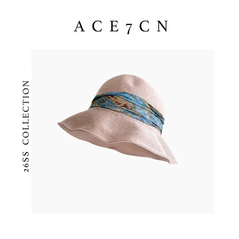 French Vintage Bucket Hat Ink-Wash Bucket Hat