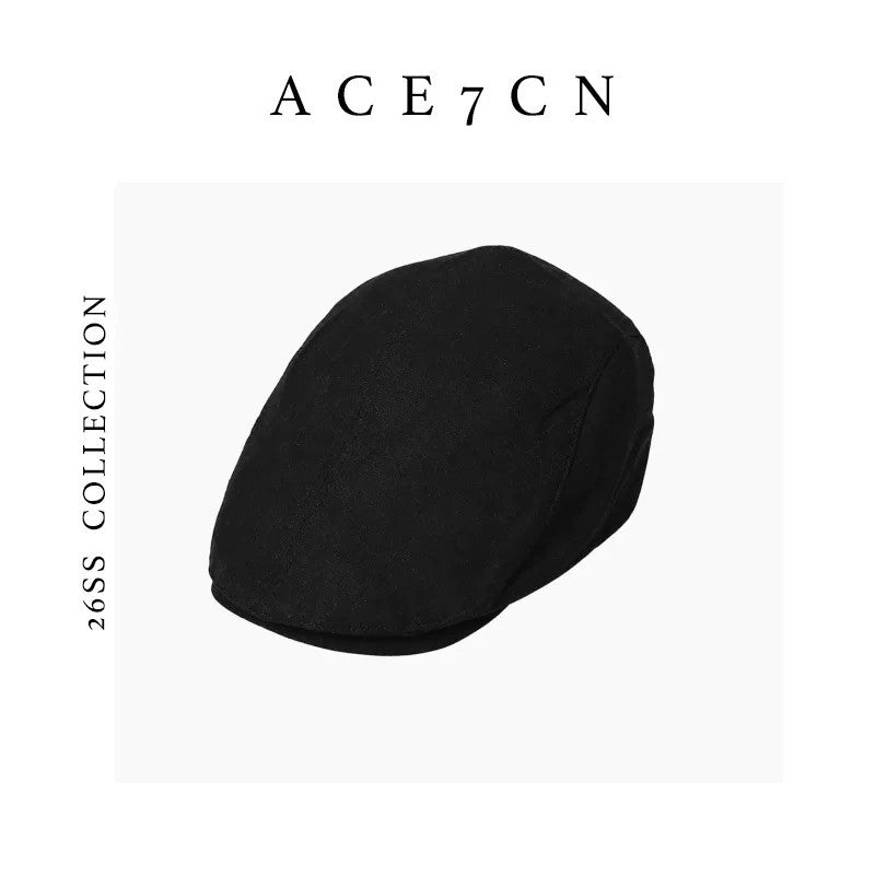 Relaxed French Old-Money Cotton Flat Cap Plaid