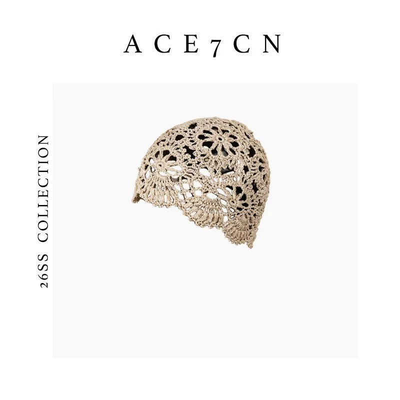 South American Western Openwork Knit Beanie Vintage