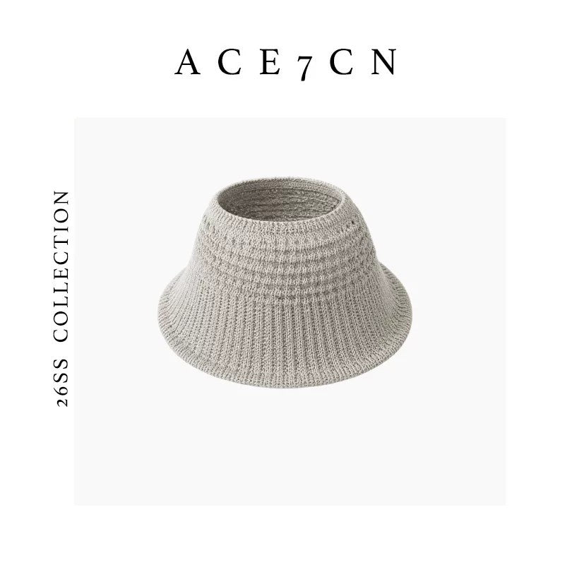 Korean Athleisure Visor Openwork Woven Wide-Brim Sun