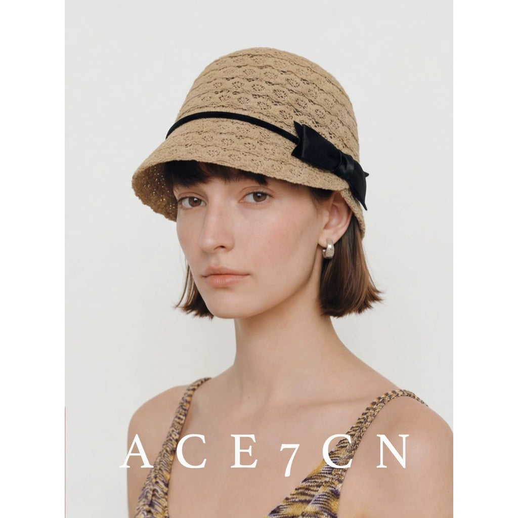 Classic Tweed Equestrian Hat Openwork Woven Embroidered