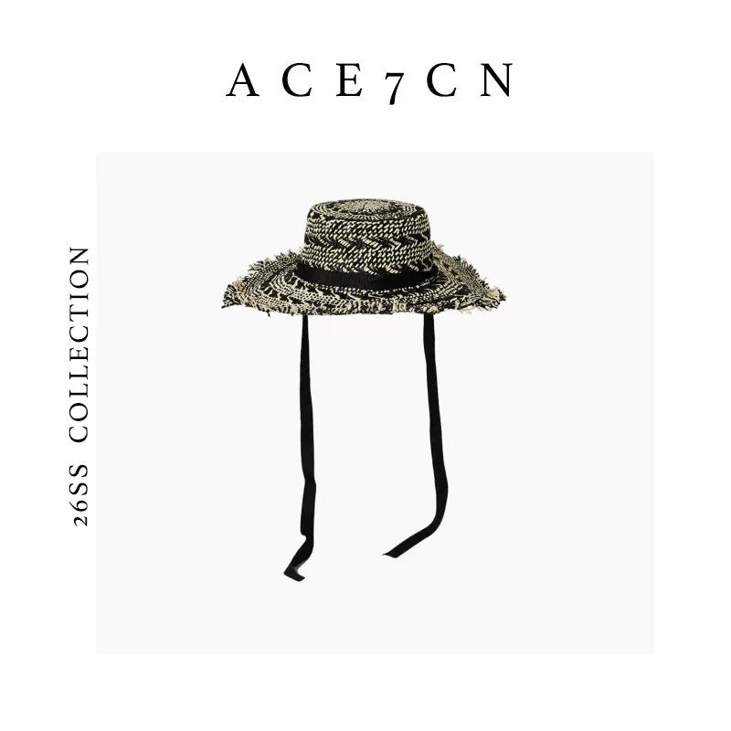South-France Midsummer Hand-Woven Straw Hat Wide-Brim Sun-Shade