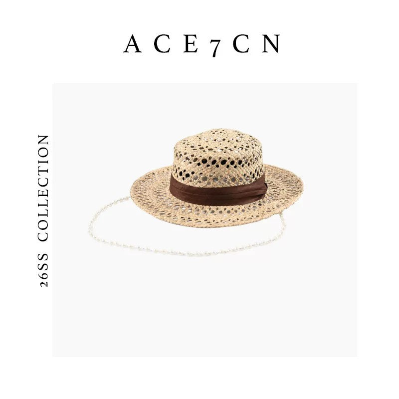 Classic French Resort Straw Hat Handmade Western