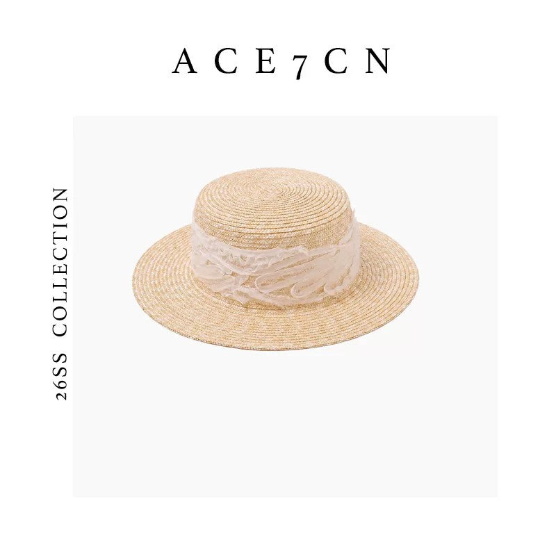 British Classic Natural Wheat-Straw Fairy Dress Hat