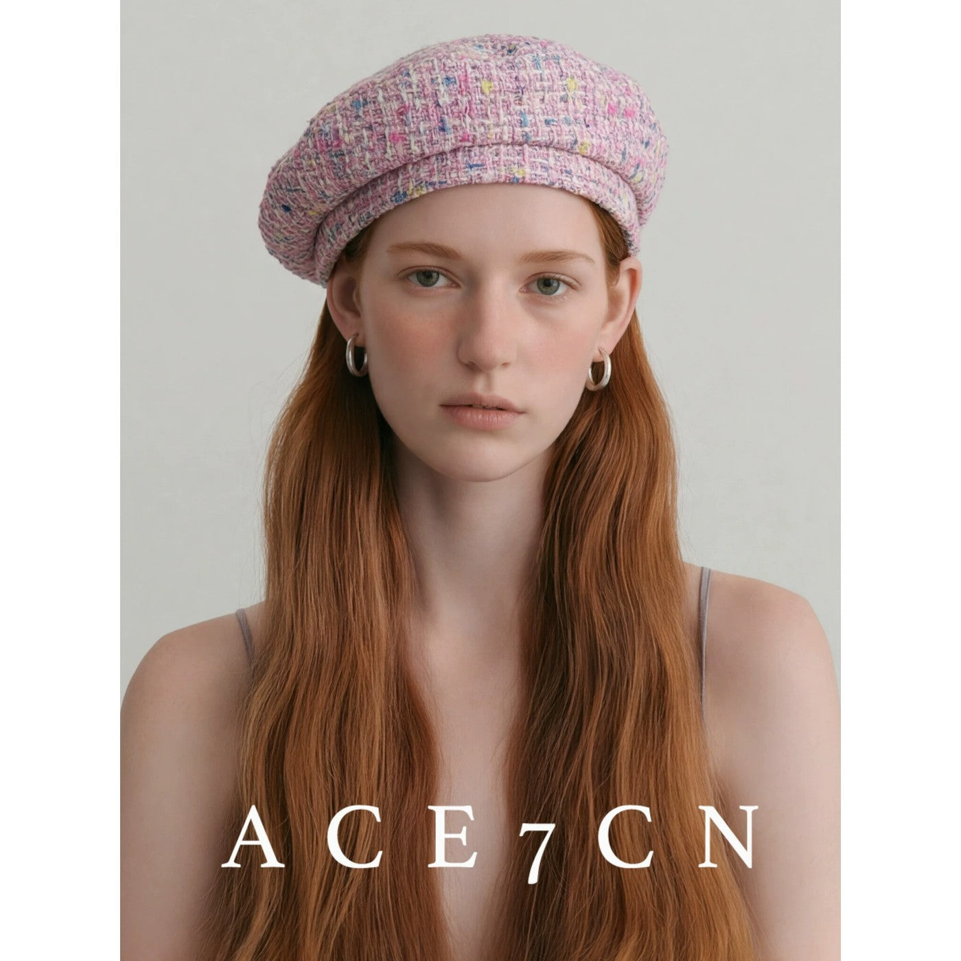 Classic Tweed Relaxed French Elegant Beret Multicolor-Yarn