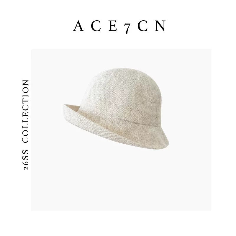 Nordic Niche Elegant Washi Bucket Hat Roll-Brim