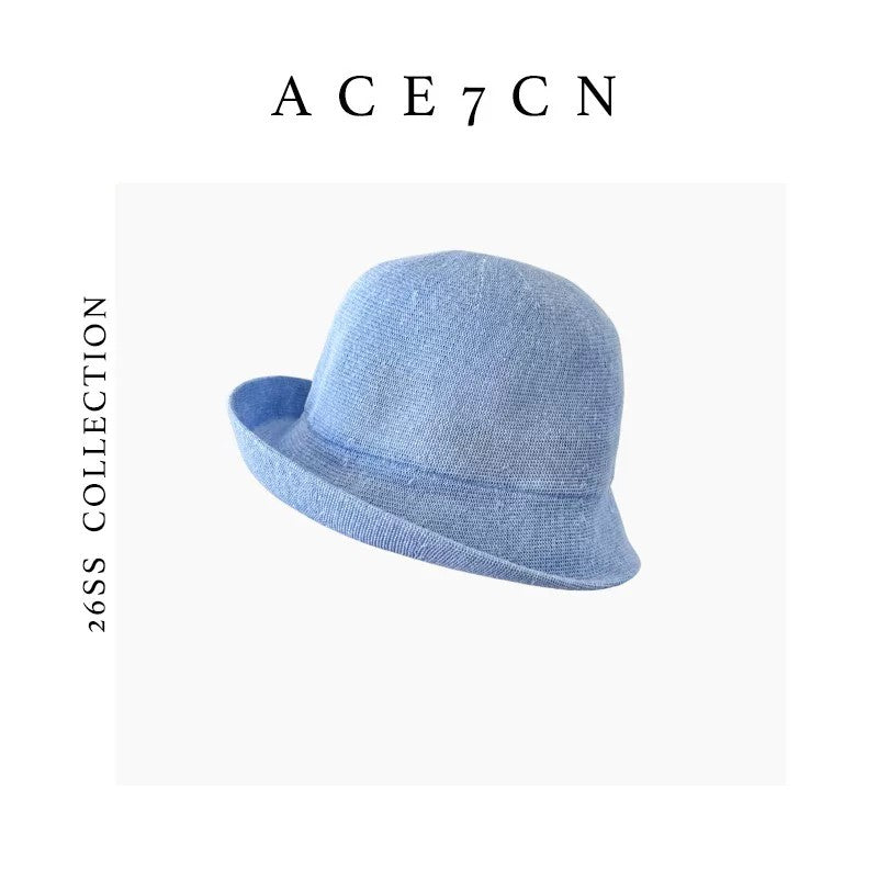 Nordic Niche Elegant Washi Bucket Hat Roll-Brim