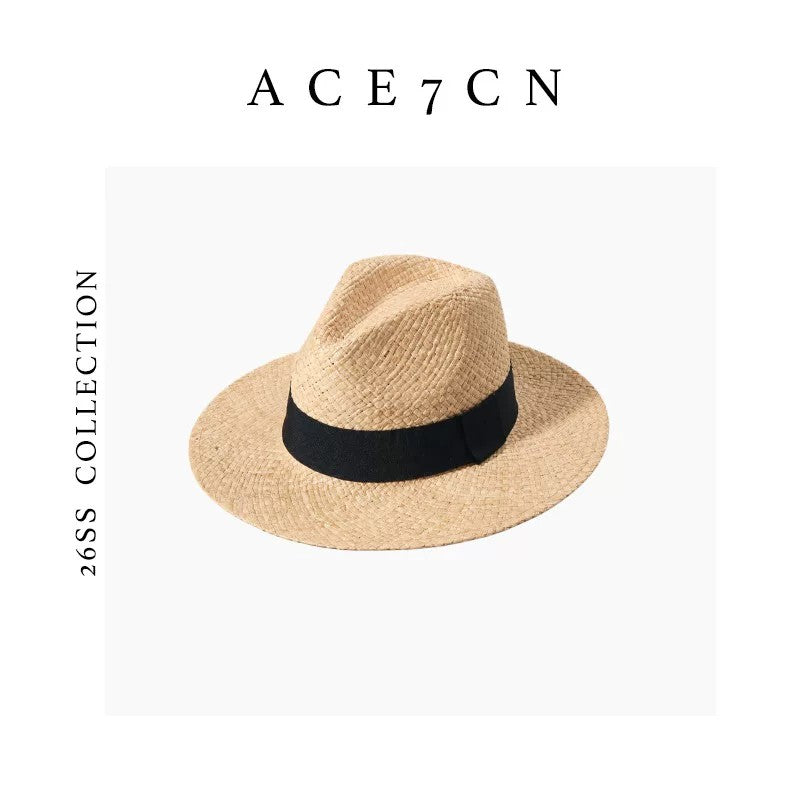South-France Natural Raffia Dress Hat Resort Straw