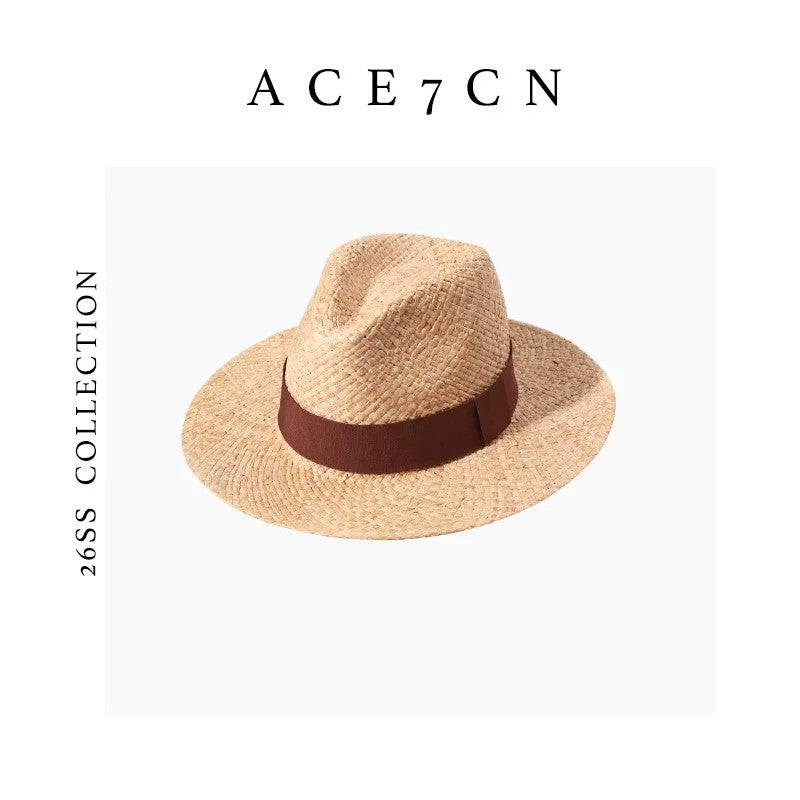 South-France Natural Raffia Dress Hat Resort Straw