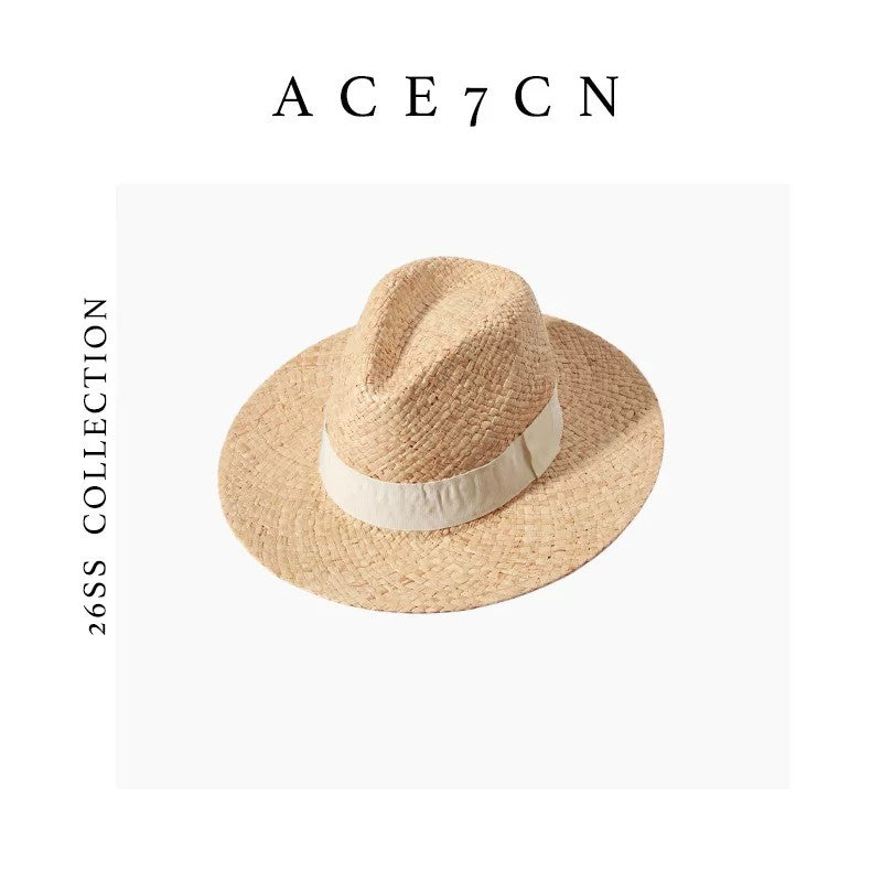 South-France Natural Raffia Dress Hat Resort Straw