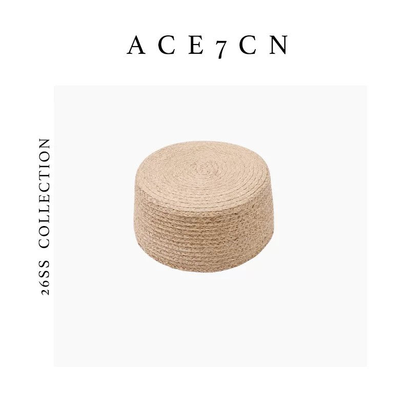 Designer Straw-Woven Pillbox Hat pillbox Hepburn Round
