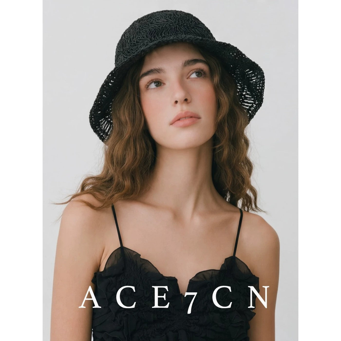 Lightweight Openwork Woven Bucket Hat Breathable Soft
