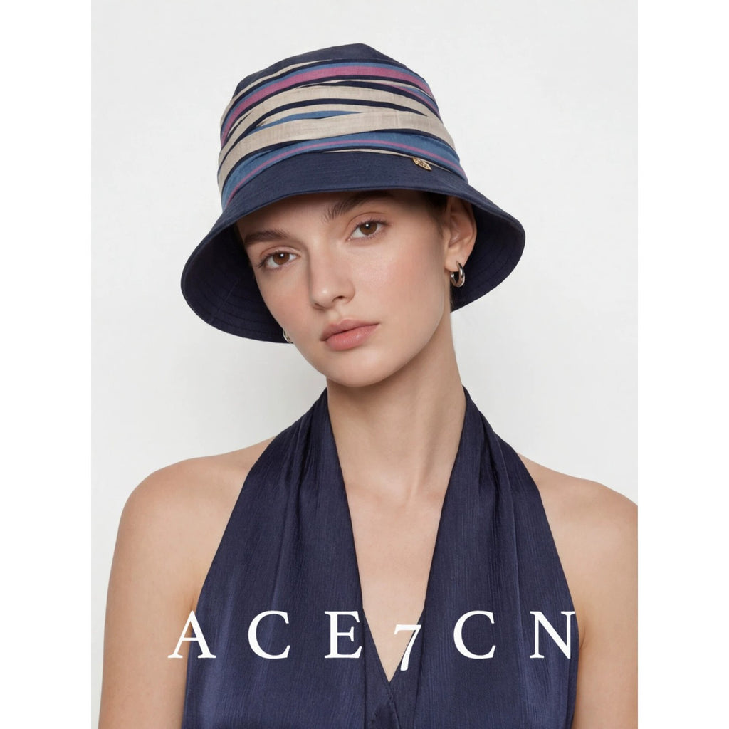 Japanese Niche Multi-Stripe Bucket Hat Striped Bucket