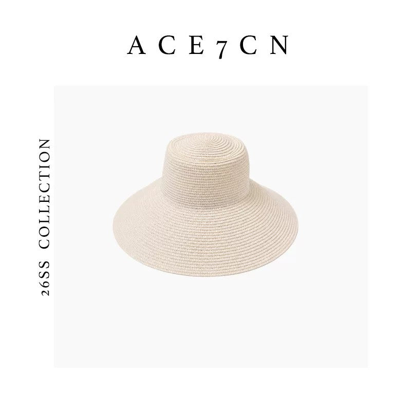 Light-French Straw-Woven Sun Hat Colorful Resort Straw