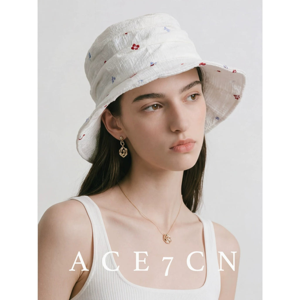 Korean New Pom White Bucket Hat Bucket