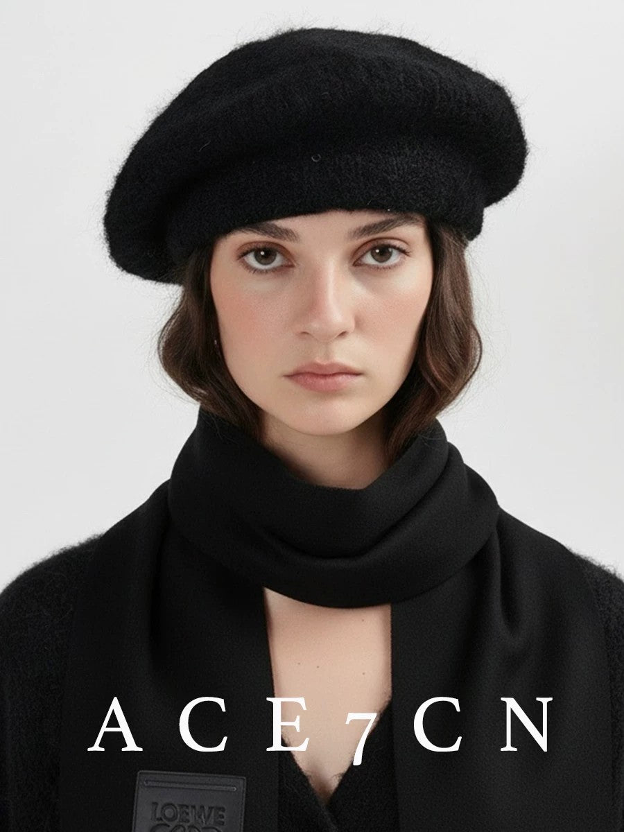 Nordic Relaxed Knit Beret Soft Wool Autumn-Winter
