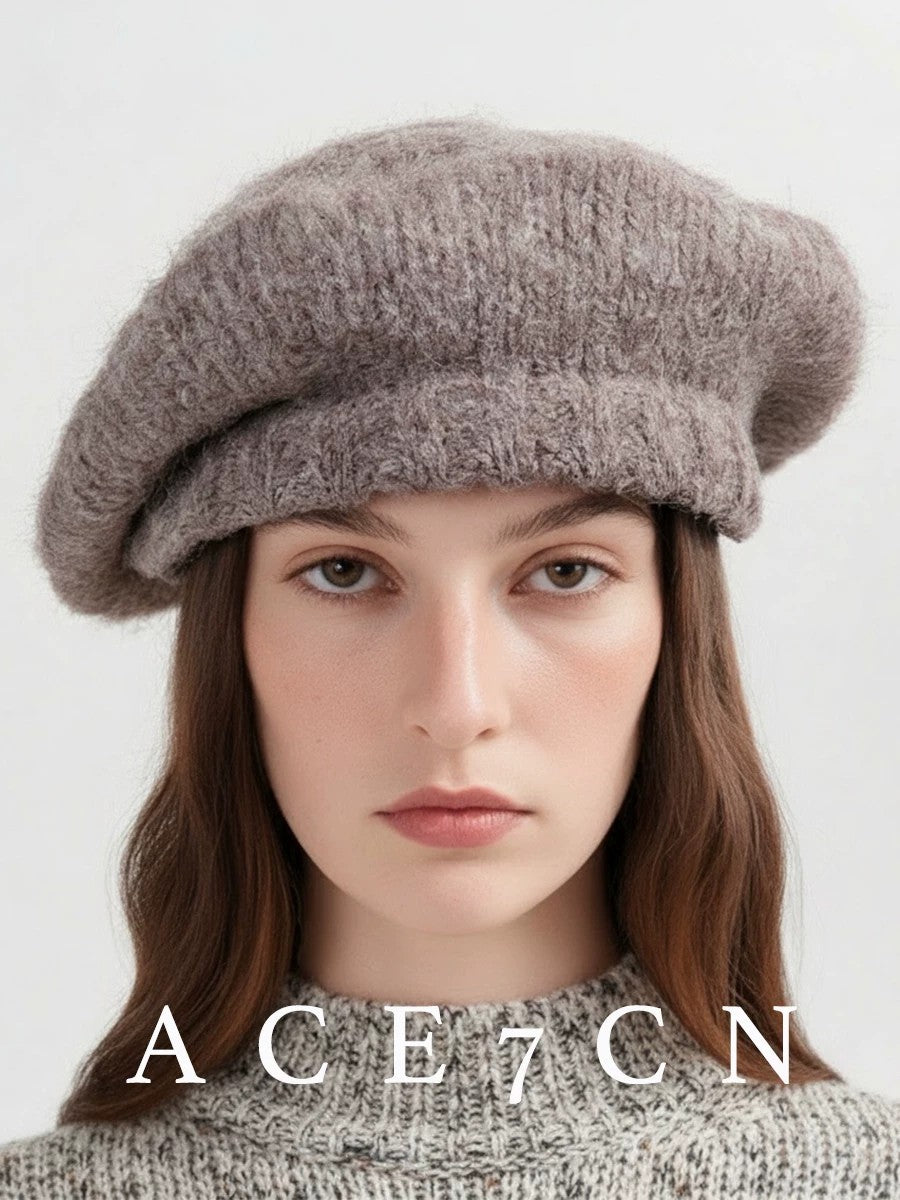 Nordic Relaxed Knit Beret Soft Wool Autumn-Winter
