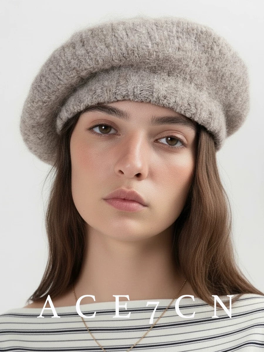 Nordic Relaxed Knit Beret Soft Wool Autumn-Winter