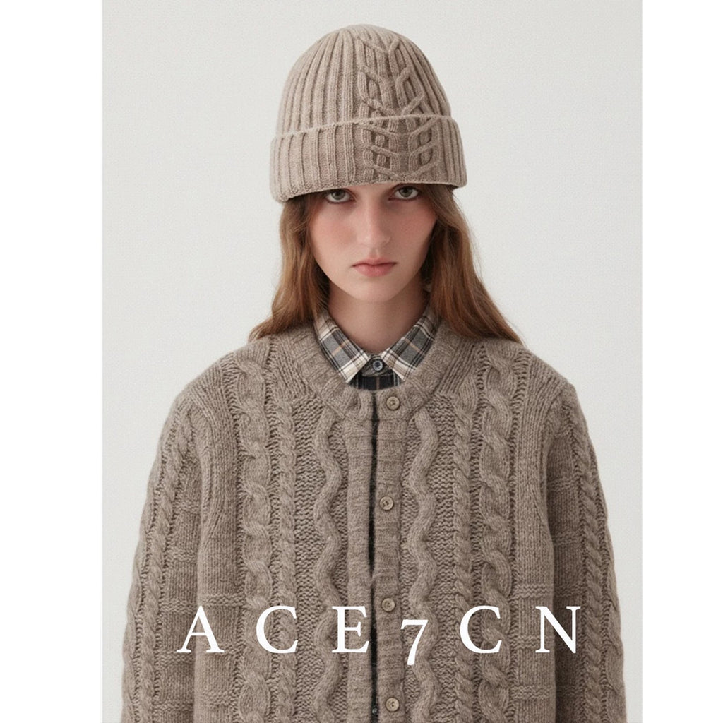 100 Cashmere Beanie Cable-Knit Knit Beanie Women