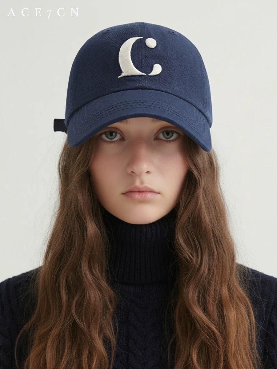 American Vintage Baseball Cap Autumn-Winter Face-Slimming C