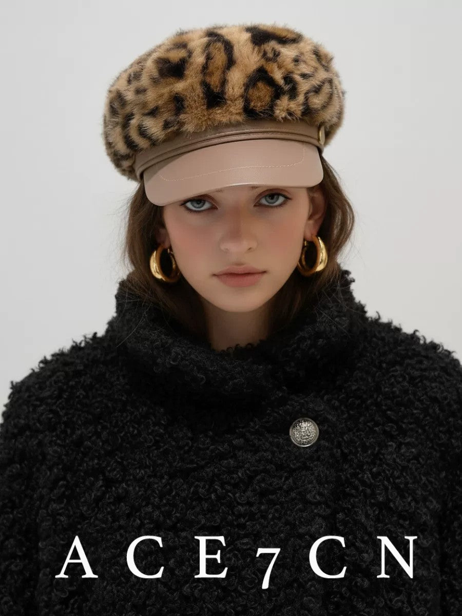 British Vintage Leopard Newsboy Cap Calico Newsboy