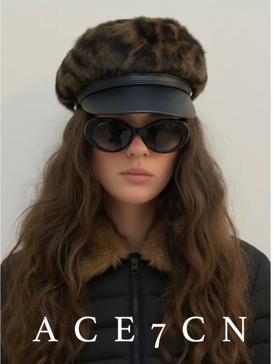 British Vintage Leopard Newsboy Cap Calico Newsboy