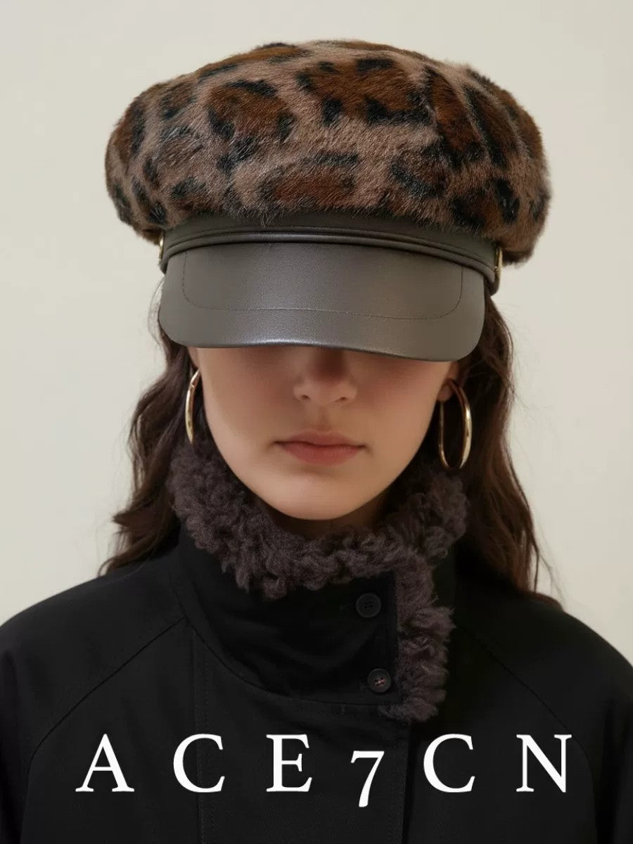 British Vintage Leopard Newsboy Cap Calico Newsboy