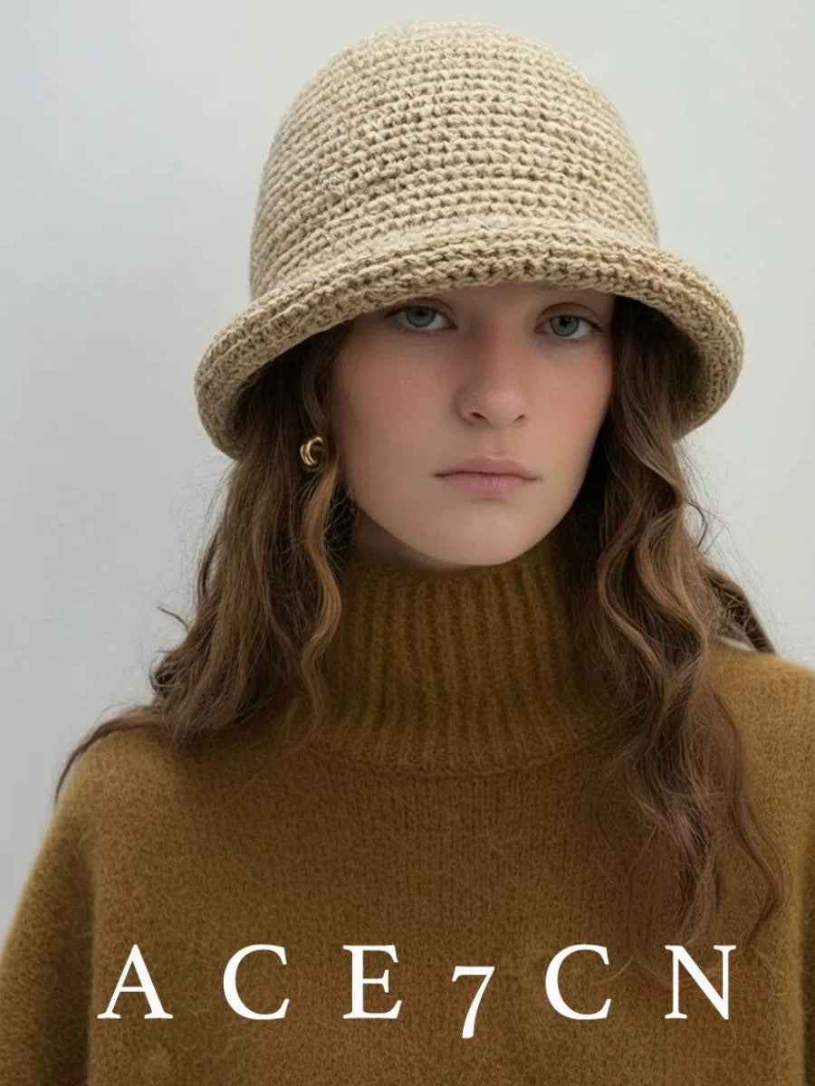 Vintage Japanese Hand-Crochet Dress Hat Nordic Chic
