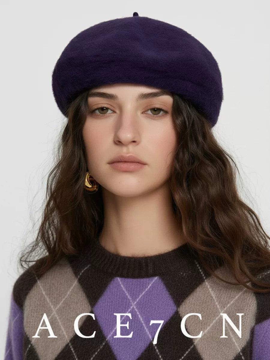 British Vintage Wool Beret Versatile Newsboy Cap
