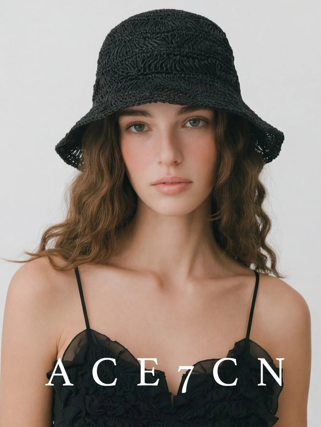 Lightweight Openwork Woven Bucket Hat Breathable Soft