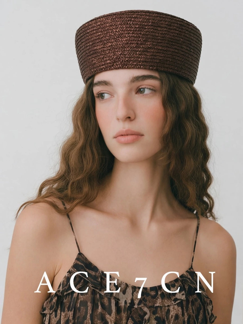 British Simple Premium Straw-Woven Pillbox Hat Hand-Woven