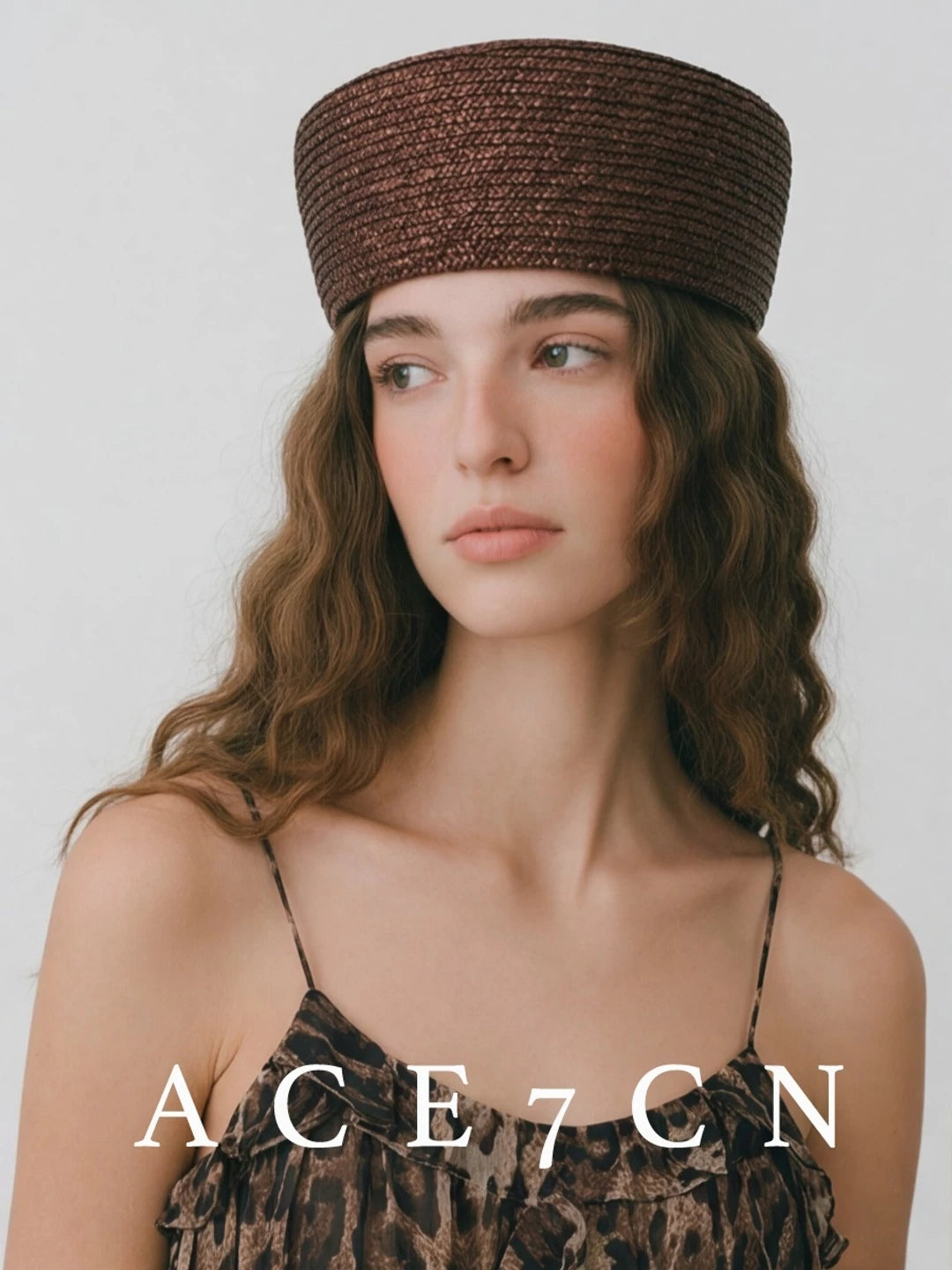 British Simple Premium Straw-Woven Pillbox Hat Hand-Woven